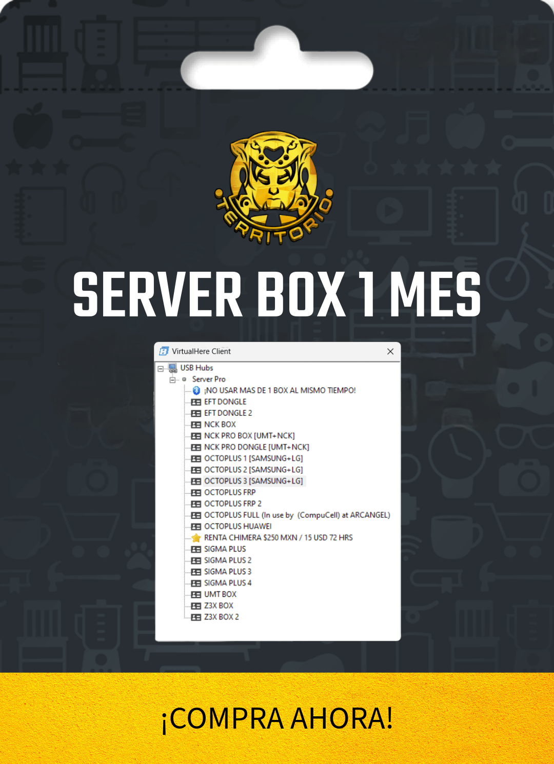 1 MES DE SERVER BOX